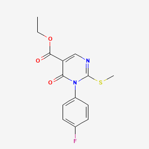 Ethyl 1-(4-fluorophenyl)-2-methylsulfanyl-6-oxo-pyrimidine-5-carboxylate