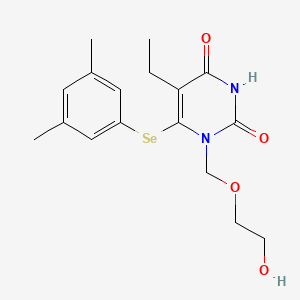 2,4(1H,3H)-Pyrimidinedione, 6-((3,5-dimethylphenyl)seleno)-5-ethyl-1-((2-hydroxyethoxy)methyl)-