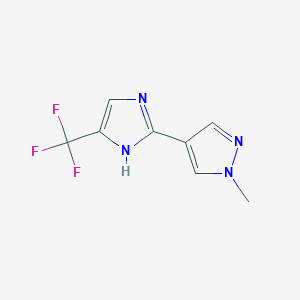 molecular formula C8H7F3N4 B1291850 1-methyl-4-[4-(trifluoromethyl)-1H-imidazol-2-yl]-1H-pyrazole 
