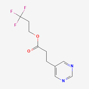 molecular formula C10H11F3N2O2 B12918505 3,3,3-Trifluoropropyl 3-(pyrimidin-5-yl)propanoate 