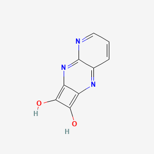 molecular formula C9H5N3O2 B12918539 Cyclobuta[b]pyrido[2,3-e]pyrazine-6,7-dione, 5,8-dihydro-(8CI,9CI) 