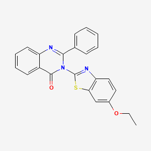 molecular formula C23H17N3O2S B12918585 3-(6-ethoxybenzo[d]thiazol-2-yl)-2-phenylquinazolin-4(3H)-one CAS No. 82450-46-2