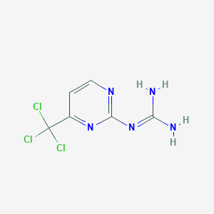 molecular formula C6H6Cl3N5 B12918602 Guanidine, [4-(trichloromethyl)-2-pyrimidinyl]- CAS No. 380305-28-2