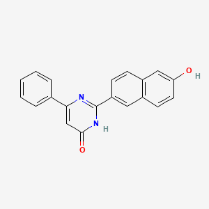 molecular formula C20H14N2O2 B12918615 2-(6-Oxonaphthalen-2(6H)-ylidene)-6-phenyl-2,3-dihydropyrimidin-4(1H)-one CAS No. 651720-61-5