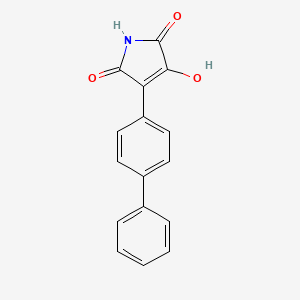 molecular formula C16H11NO3 B12918659 1H-Pyrrole-2,5-dione, 3-(1,1'-biphenyl)-4-yl-4-hydroxy- CAS No. 77529-41-0