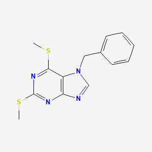 molecular formula C14H14N4S2 B12918676 7-Benzyl-2,6-bis(methylsulfanyl)purine CAS No. 92495-25-5