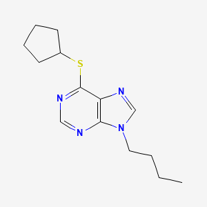 molecular formula C14H20N4S B12918703 9-Butyl-6-cyclopentylsulfanylpurine CAS No. 15923-49-6