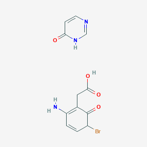 Pyrimidin-4(1H)-one 2-(2-amino-5-bromo-6-oxocyclohexa-1,3-dien-1-yl)acetate