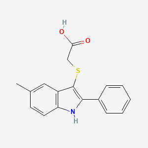 molecular formula C17H15NO2S B12918788 [(5-methyl-2-phenyl-1H-indol-3-yl)sulfanyl]acetic acid CAS No. 62663-18-7