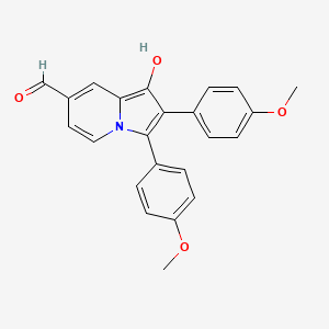 molecular formula C23H19NO4 B12918802 7-(Hydroxymethylidene)-2,3-bis(4-methoxyphenyl)indolizin-1(7H)-one CAS No. 85482-30-0