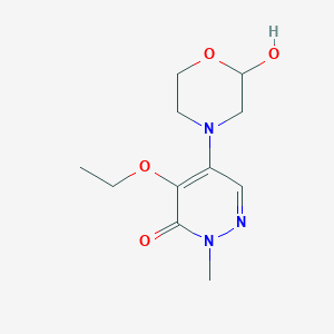 molecular formula C11H17N3O4 B12918804 4-Ethoxy-5-(2-hydroxymorpholin-4-yl)-2-methylpyridazin-3(2H)-one CAS No. 67911-02-8