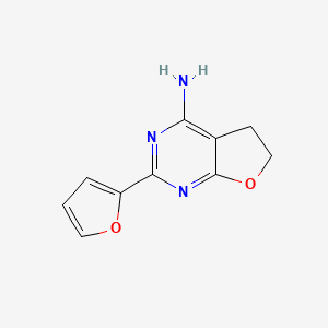 molecular formula C10H9N3O2 B12918814 2-(Furan-2-yl)-5,6-dihydrofuro[2,3-d]pyrimidin-4-amine CAS No. 61378-89-0