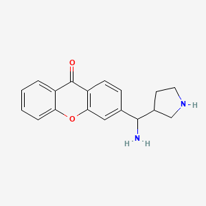 molecular formula C18H18N2O2 B12918855 3-(Amino(pyrrolidin-3-yl)methyl)-9H-xanthen-9-one 