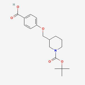 molecular formula C18H25NO5 B1291886 4-((1-(Tert-butoxycarbonyl)piperidin-3-yl)methoxy)benzoic acid CAS No. 162045-40-1