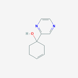 molecular formula C10H12N2O B12918883 1-(Pyrazin-2-yl)cyclohex-3-en-1-ol CAS No. 185460-84-8