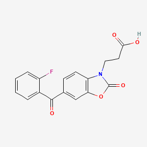 molecular formula C17H12FNO5 B12918891 3(2H)-Benzoxazolepropanoic acid, 6-(2-fluorobenzoyl)-2-oxo- CAS No. 648410-54-2