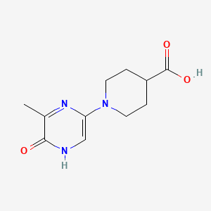 molecular formula C11H15N3O3 B12918896 1-(6-Methyl-5-oxo-4,5-dihydropyrazin-2-yl)piperidine-4-carboxylic acid CAS No. 919536-40-6