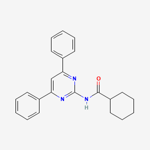 molecular formula C23H23N3O B12918922 N-(4,6-diphenylpyrimidin-2-yl)cyclohexanecarboxamide CAS No. 820961-75-9