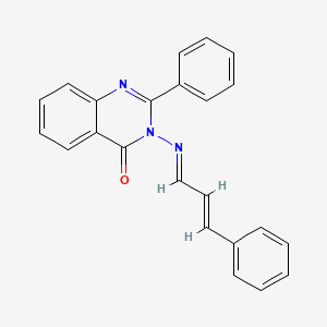 molecular formula C23H17N3O B12918945 2-Phenyl-3-((3-phenylallylidene)amino)quinazolin-4(3H)-one 