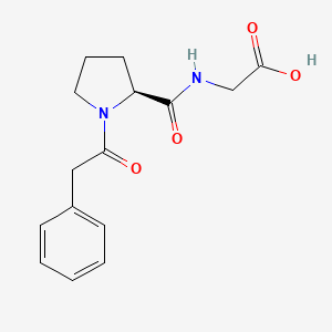 molecular formula C15H18N2O4 B12918992 Glycine, N-[1-(phenylacetyl)-L-prolyl]- CAS No. 157115-95-2