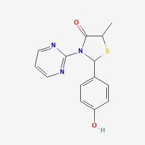 2-(4-Hydroxyphenyl)-5-methyl-3-(pyrimidin-2-yl)-1,3-thiazolidin-4-one