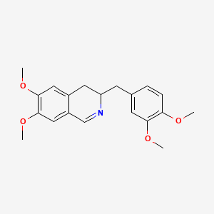 molecular formula C20H23NO4 B12919047 Isoquinoline, 3,4-dihydro-6,7-dimethoxy-3-veratryl- CAS No. 20232-49-9