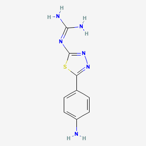 molecular formula C9H10N6S B12919089 N''-[5-(4-Aminophenyl)-1,3,4-thiadiazol-2-yl]guanidine CAS No. 88540-97-0