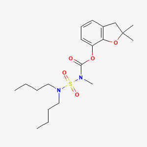 molecular formula C20H32N2O5S B12919095 (2,2-Dimethyl-3H-benzofuran-7-yl) N-(dibutylsulfamoyl)-N-methylcarbamate CAS No. 73315-64-7