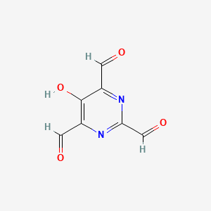 molecular formula C7H4N2O4 B12919105 5-Hydroxypyrimidine-2,4,6-tricarbaldehyde 