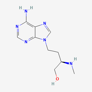 molecular formula C10H16N6O B12919111 9H-Purine-9-butanol, 6-amino-b-(methylamino)-, (R)- CAS No. 131652-74-9