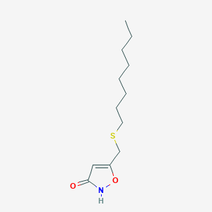 molecular formula C12H21NO2S B12919137 5-[(Octylsulfanyl)methyl]-1,2-oxazol-3(2H)-one CAS No. 89660-69-5