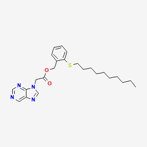 molecular formula C24H32N4O2S B12919152 2-(Decylthio)benzyl 2-(9H-purin-9-yl)acetate 