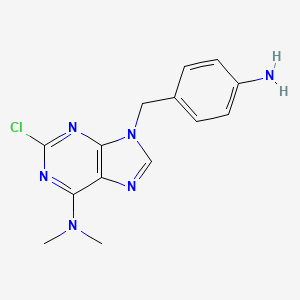 9H-Purin-6-amine, 9-((4-aminophenyl)methyl)-2-chloro-N,N-dimethyl-