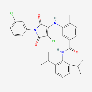 molecular formula C30H29Cl2N3O3 B12919173 3-{[4-chloro-1-(3-chlorophenyl)-2,5-dioxo-2,5-dihydro-1H-pyrrol-3-yl]amino}-N-[2,6-di(propan-2-yl)phenyl]-4-methylbenzamide CAS No. 6857-22-3