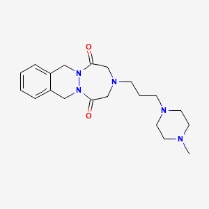 molecular formula C20H29N5O2 B12919192 3-(3-(4-Methyl-1-piperazinyl)propyl)-3,4,7,12-tetrahydro-1H-(1,2,5)triazepino(1,2-b)phthalazine-1,5(2H)-dione CAS No. 81215-81-8