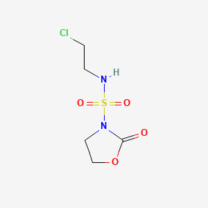 molecular formula C5H9ClN2O4S B12919200 3-Oxazolidinesulfonamide, N-(2-chloroethyl)-2-oxo- CAS No. 116943-69-2