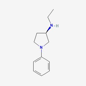 molecular formula C12H18N2 B12919237 Pyrrolidine, 3-(ethylamino)-1-phenyl-, D- CAS No. 30820-35-0