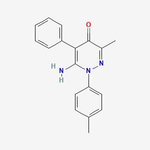 molecular formula C18H17N3O B12919253 6-Amino-3-methyl-1-(4-methylphenyl)-5-phenylpyridazin-4(1H)-one CAS No. 89314-00-1