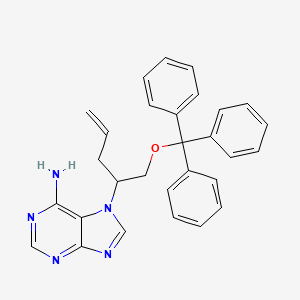 molecular formula C29H27N5O B12919287 7-[1-(Triphenylmethoxy)pent-4-en-2-yl]-7H-purin-6-amine CAS No. 918795-49-0