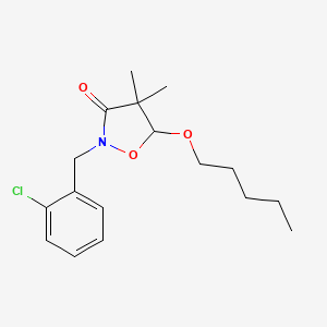 molecular formula C17H24ClNO3 B12919295 2-(2-Chlorobenzyl)-4,4-dimethyl-5-(pentyloxy)isoxazolidin-3-one CAS No. 81778-78-1