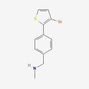 molecular formula C12H12BrNS B1291930 1-[4-(3-溴噻吩-2-基)苯基]-N-甲基甲胺 CAS No. 937796-02-6
