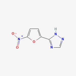 molecular formula C6H4N4O3 B12919308 3-(5-Nitro-2-furyl)-4H-1,2,4-triazole CAS No. 5019-55-6