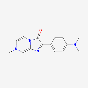 molecular formula C15H16N4O B12919337 2-(4-(Dimethylamino)phenyl)-7-methylimidazo[1,2-a]pyrazin-3(7H)-one CAS No. 820212-38-2