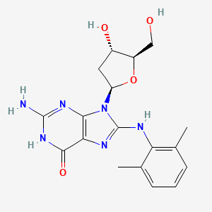 molecular formula C18H22N6O4 B12919365 2'-Deoxy-8-(2,6-dimethylanilino)guanosine CAS No. 176712-94-0