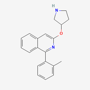 molecular formula C20H20N2O B12919398 1-(2-Methylphenyl)-3-[(pyrrolidin-3-yl)oxy]isoquinoline CAS No. 89721-37-9