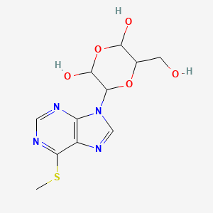 3-(hydroxymethyl)-5-(6-(methylthio)-9H-purin-9-yl)-1,4-dioxane-2,6-diol