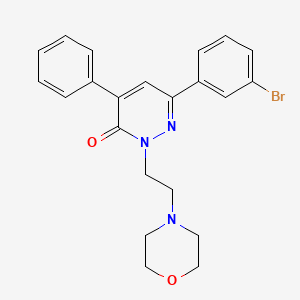 molecular formula C22H22BrN3O2 B12919417 3(2H)-Pyridazinone, 6-(m-bromophenyl)-2-(2-morpholinoethyl)-4-phenyl- CAS No. 23348-38-1