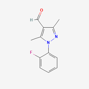 molecular formula C12H11FN2O B1291946 1-(2-fluorophenyl)-3,5-dimethyl-1H-pyrazole-4-carbaldehyde 
