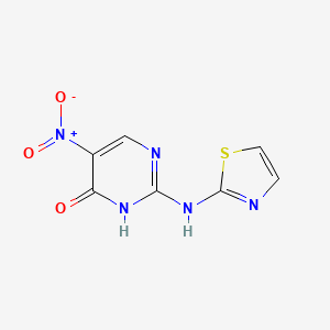 molecular formula C7H5N5O3S B12919462 5-Nitro-2-[(1,3-thiazol-2-yl)amino]pyrimidin-4(3H)-one CAS No. 77961-26-3