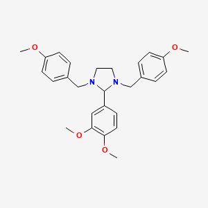 molecular formula C27H32N2O4 B12919482 2-(3,4-Dimethoxyphenyl)-1,3-bis(4-methoxybenzyl)imidazolidine CAS No. 5428-36-4